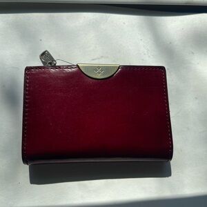 Patricia Nash New with Tags Burgundy Leather Wallet with Gold Accent